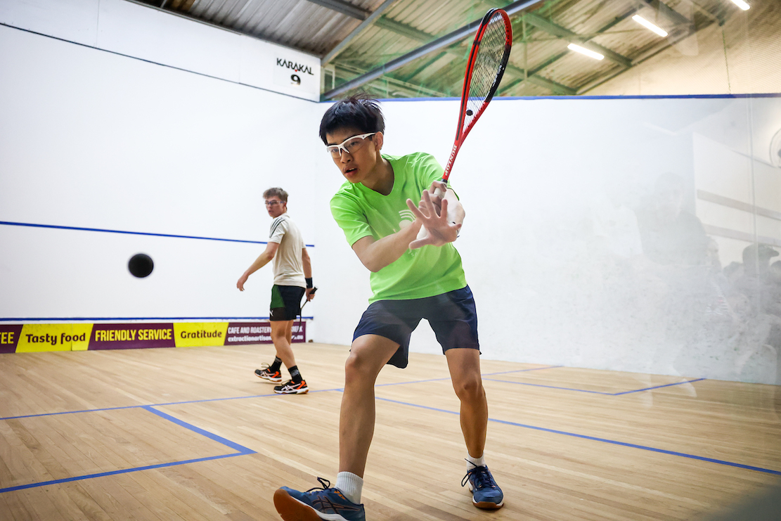 Junior player in competitive match